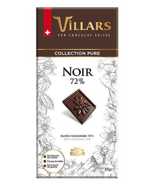 Villars svájci étcsokoládé 72%. 100 g